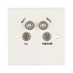 TV, FM & 2 Satellite Socket 1 Gang