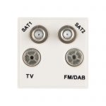 TV, FM & 2 Satellite Socket Module