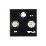 TV, FM & Satellite Socket Module Black