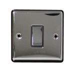 Switch 1 Gang 2 Way 10A Screwed Black Nickel