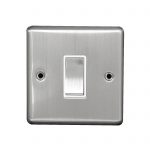 Switch 1 Gang 2 Way 10A Screwed Brushed Stainless Steel