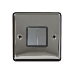 Switch 2 Gang 2 Way 10A Screwed Black Nickel