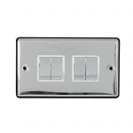 Switch 4 Gang 2 Way 10A Screwed Polished Chrome