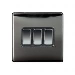 Switched Socket 1 Gang SP 13A Screwed Brushed Stainless Steel