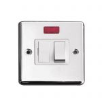 Switched Fuse Connection Unit 13A Neon Screwed Polished Chrome