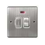 Switched Fuse Connection Unit 13A Neon Screwed Brushed Stainless Steel