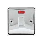 Switch 1 Gang DP 20A Neon Screwed Polished Chrome