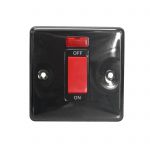 Switch 1 Gang DP 45A Neon Screwed Black Nickel