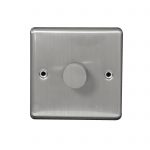 Dimmer 1 Gang 2 Way 250W Screwed Brushed Stainless Steel
