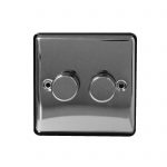 Dimmer 2 Gang 2 Way 250W Screwed Black Nickel