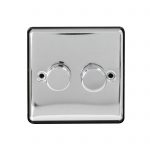 Dimmer 2 Gang 2 Way 250W Screwed Polished Chrome