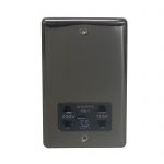 Shaver Socket Screwed 115/230V Black Nickel