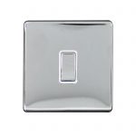 Switch 1 Gang 1 Way 10A Screwless Polished Chrome
