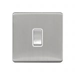 Switch 1 Gang 2 Way 10A Screwless Brushed Stainless Steel