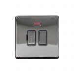 Switched Fuse Connection Unit 13A Neon Screwless Black Nickel