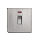 Switch 1 Gang DP 20A Neon Screwless Brushed Stainless Steel