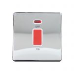 Switch 1 Gang DP 45A Neon Screwless Polished Chrome