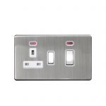 Cooker Control Unit 2 Gang Screwless Brushed Stainless Steel