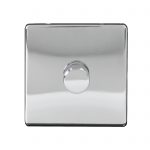 Dimmer 1 Gang 2 Way 250W Screwless Polished Chrome