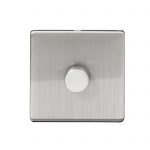 Dimmer 1 Gang 2 Way 250W Screwless Brushed Stainless Steel