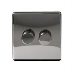 Dimmer 2 Gang 2 Way 250W Screwless Black Nickel