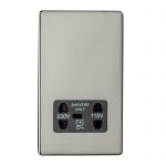 Shaver Socket 115/230V Screwless Black Nickel