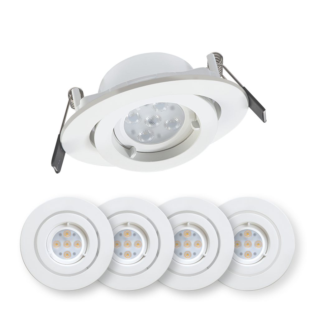 Gimbal LED Downlight Kit 5.5W 470Lumens Warm White White Finish