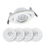 Gimbal LED Downlight Kit 5.5W 470Lumens Warm White - White Finish - Pack of 4