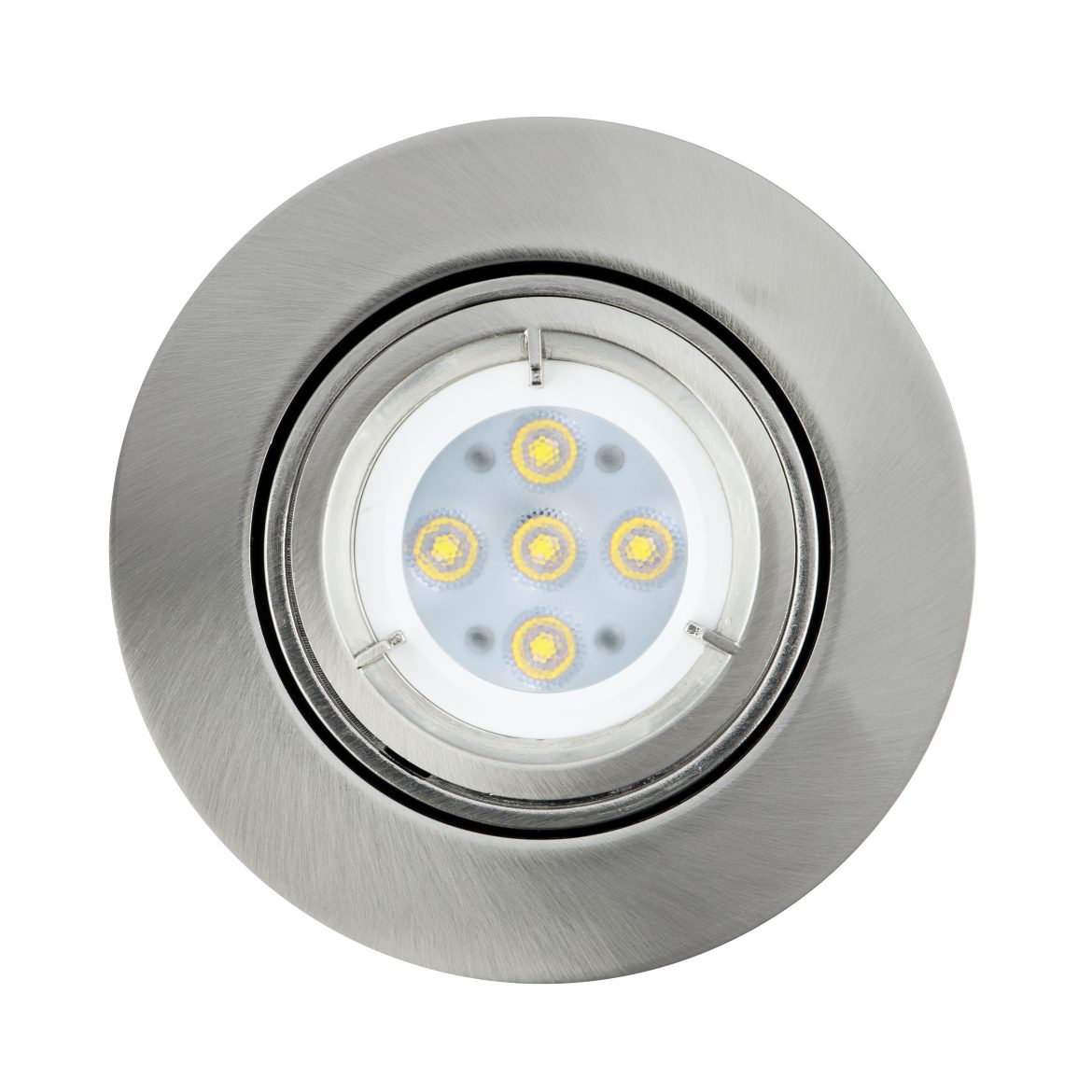 Fire Rated Gimbal Downlight Fixture GU10 Fitting Brushed Nickel Finish Arlec UK