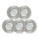 Fire Rated LED Downlight 5.5W 470Lumens Warm White  - Brushed Nickel Finish - Pack of 5