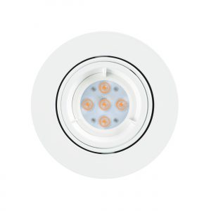 Fire Rated LED Gimbal Downlight 5.5W 500Lumens Warm White - White Finish