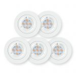 Fire Rated Integrated LED Gimbal Downlight 7W 560Lumens Warm White - White Finish - Pack of 5
