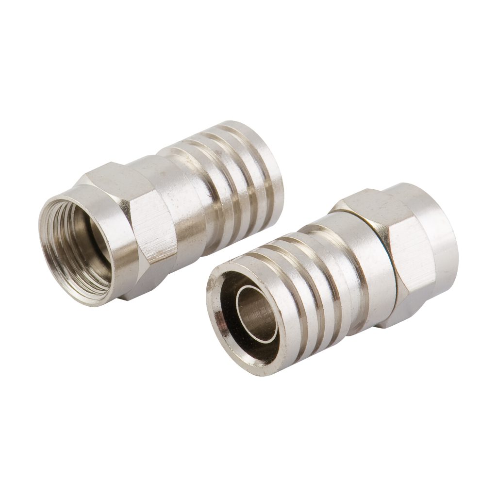 Coax Connectors FType Male RG6 Crimp (2 Pack) Arlec UK
