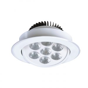 Gimbal Dimmable LED Downlight 7W 590Lumens Warm White - White Finish