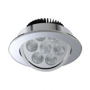 Gimbal Dimmable LED Downlight 7W 650Lumens Daylight - Brushed Nickel Finish