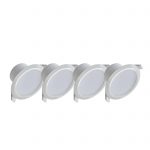 Dimmable LED Downlight Kit 12W 850Lumens Warm White - White Finish - Pack of 4