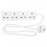 4 Socket Extention Lead 13A  1m 2Pack