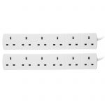 6 Socket Extension Lead 13A 3m Twin Pack