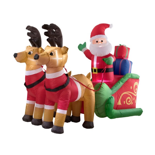 Inflatable Santa With Reindeers - Arlec UK